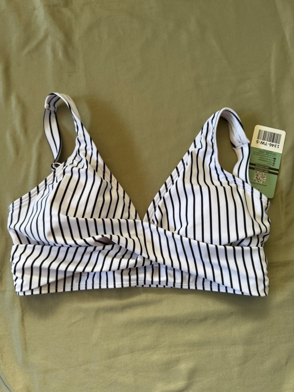 Shekini Swim top  Striped White & Black size S